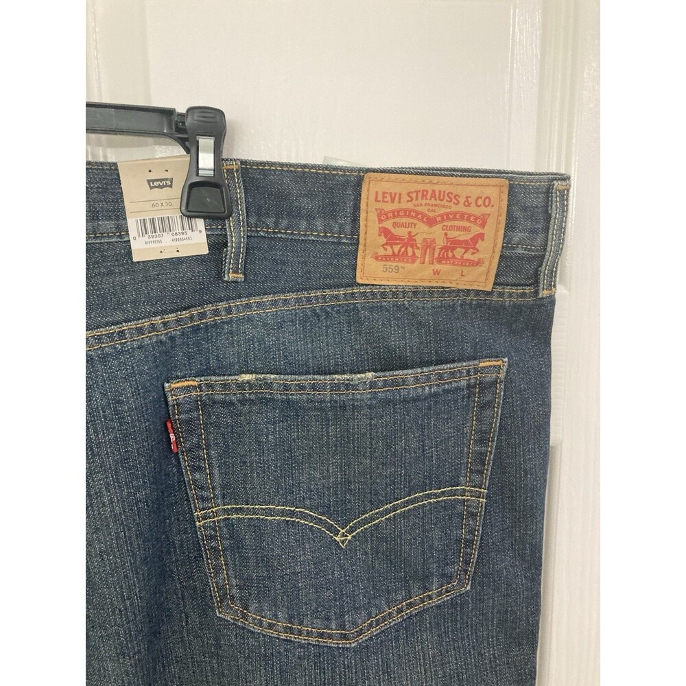 Men's Levi's 559 Relaxed Straight Jeans Sandy Wash Blue Size 60x30 - Picture 5 of 8